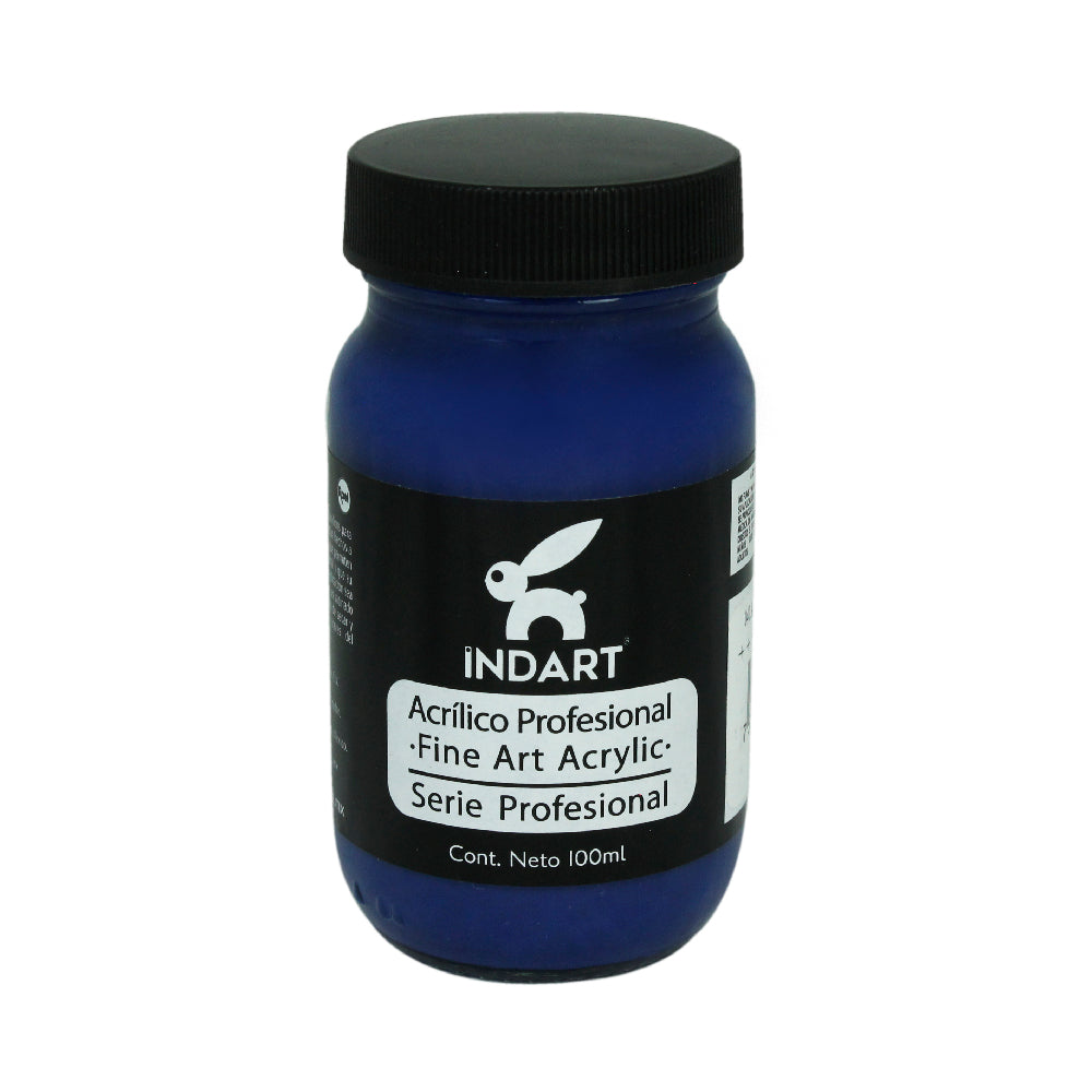 Pintura Acrílica Profesional Vidrio Serie 1 Indart 23 Azul de Prusia Oxido 100ml
