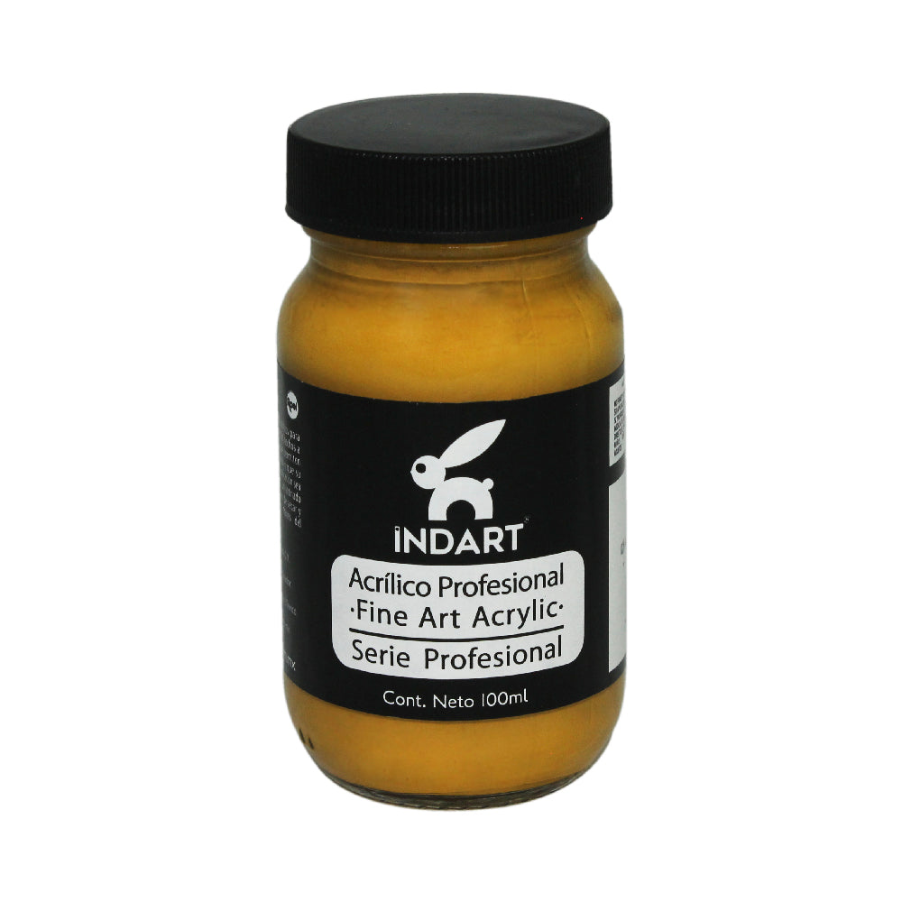 Pintura Acrílica Profesional Vidrio Serie 1 Indart 26 Amarillo Ocre Oxido 100ml