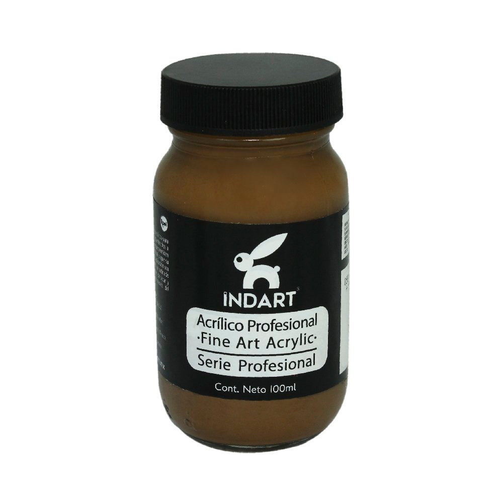 Pintura Acrílica Profesional Vidrio Serie 1 Indart 58 Café Adobe 100ml