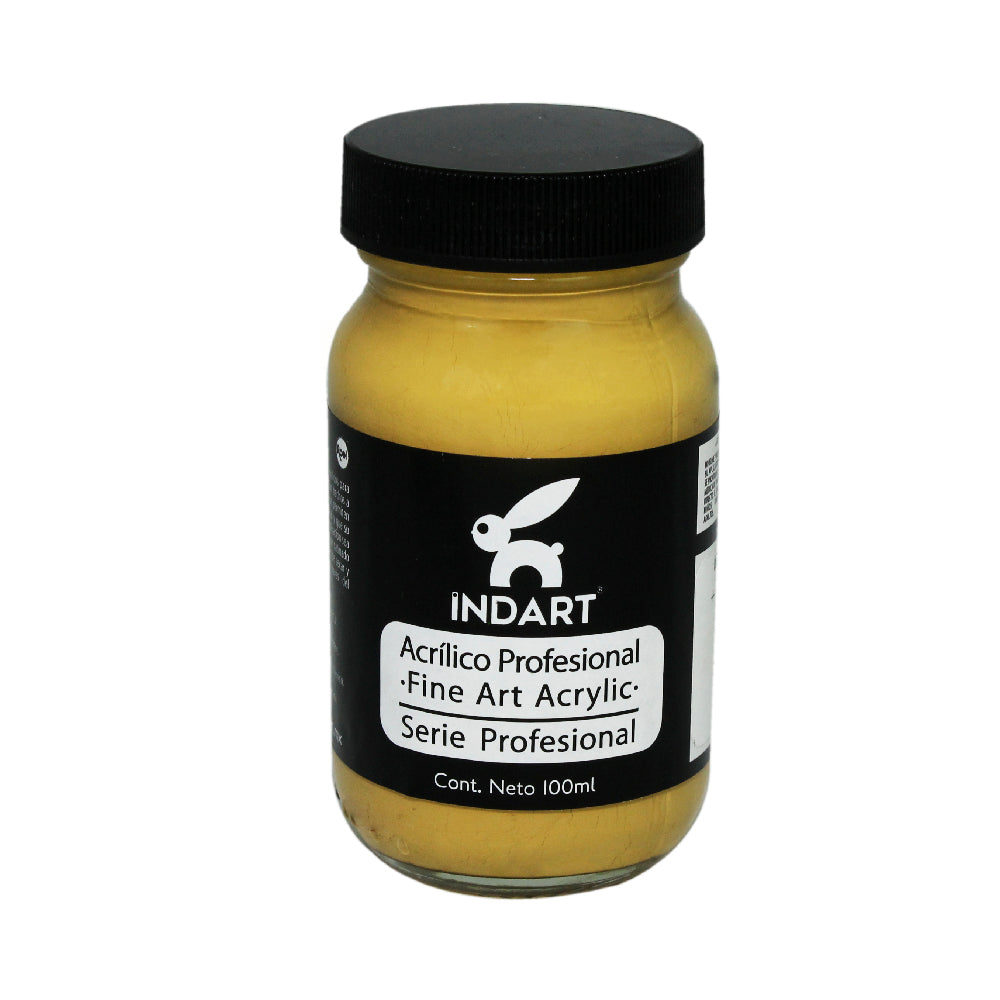 Pintura Acrílica Profesional Vidrio Serie 1 Indart 63 Amarillo Ocre Oxido Claro 100ml