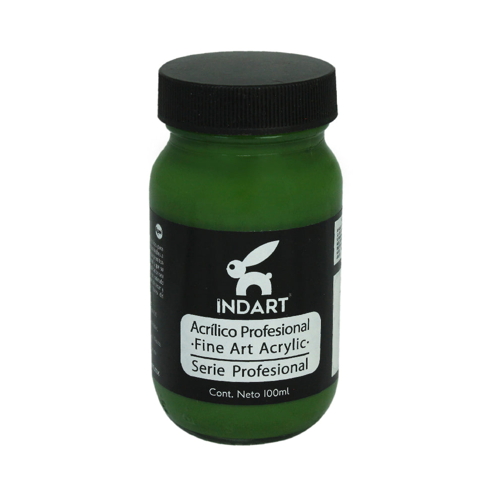 Pintura Acrílica Profesional Vidrio Serie 2 Indart 61 Verde Mineral 100ml