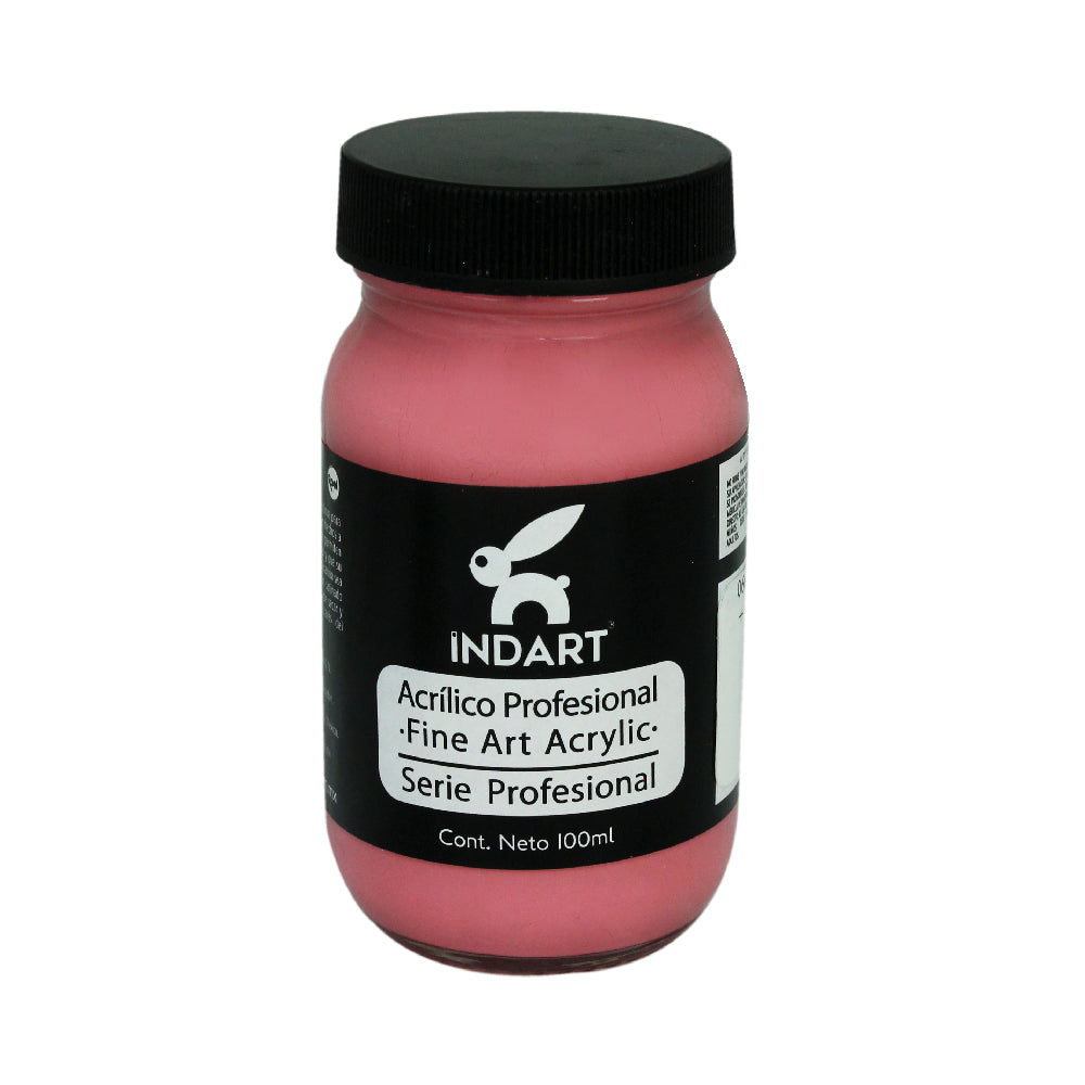 Pintura Acrílica Profesional Vidrio Serie 2 Indart 66 Rosa Claro 100ml