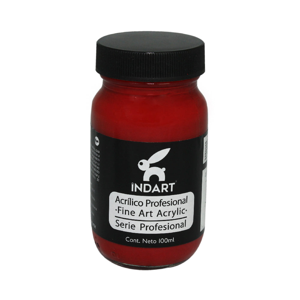 Pintura Acrílica Profesional Vidrio Serie 4 Indart 13 Rojo Obscuro Novoperm 100ml