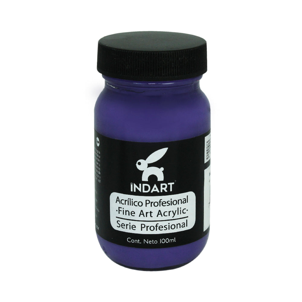 Pintura Acrílica Profesional Vidrio Serie 5 Indart 22 Azul Violeta Hostaperm 100ml