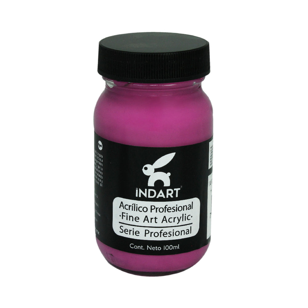Pintura Acrílica Profesional Vidrio Serie 5 Indart 45 Rojo Magenta Medio 100ml