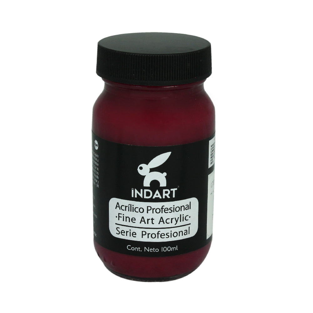 Pintura Acrílica Profesional Vidrio Serie 6 Indart 17 Rojo Magenta Hostaperm 100ml
