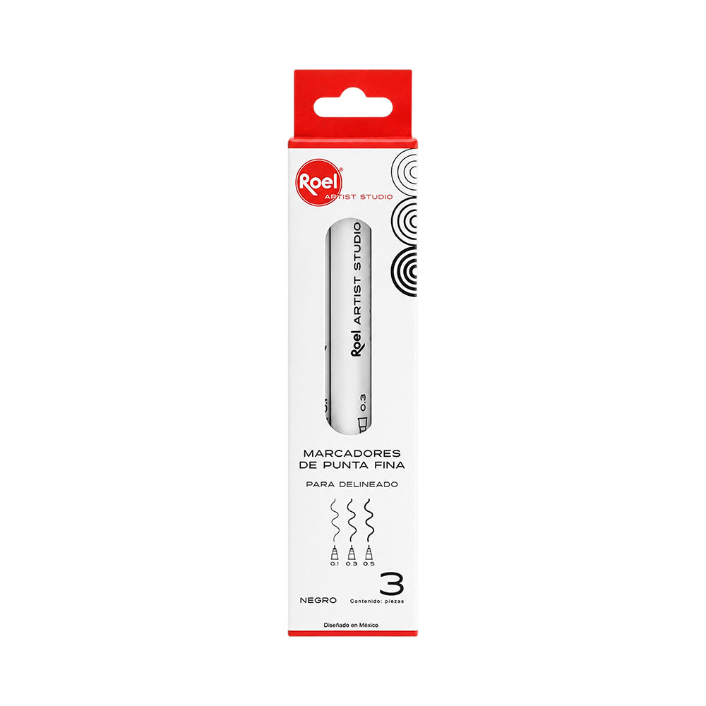 Marcadores de Punta Fina Roel Artist Studio – Set de 3