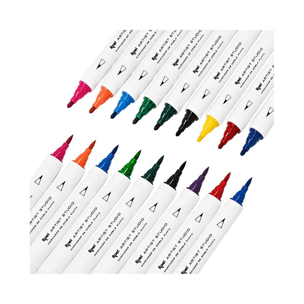 Marcadores Acuarelables de Doble Punta Roel Artist Studio – Set de 10