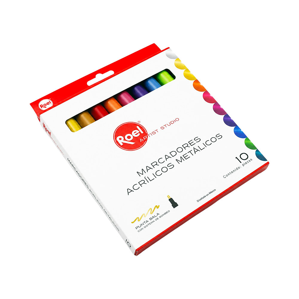 Marcadores Acrílicos Metálicos Roel Artist Studio – Set de 10