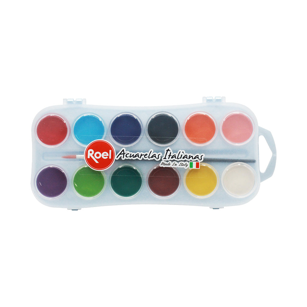 Acuarela Roel Efecto Mate, Estuche Con 12 Pastillas