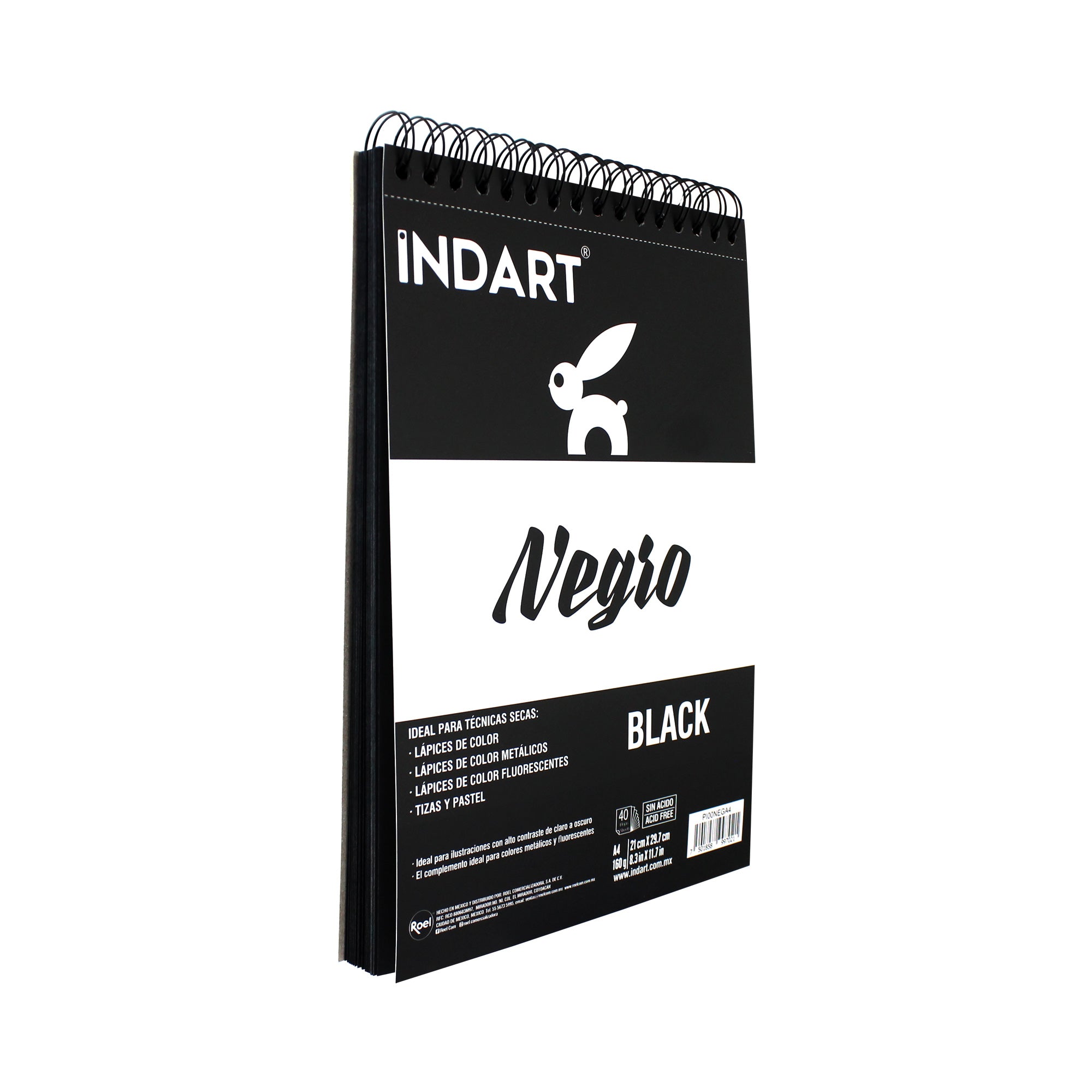 Álbum Indart Negro A4 de 29.7x21cm, 40Hojas, 160g