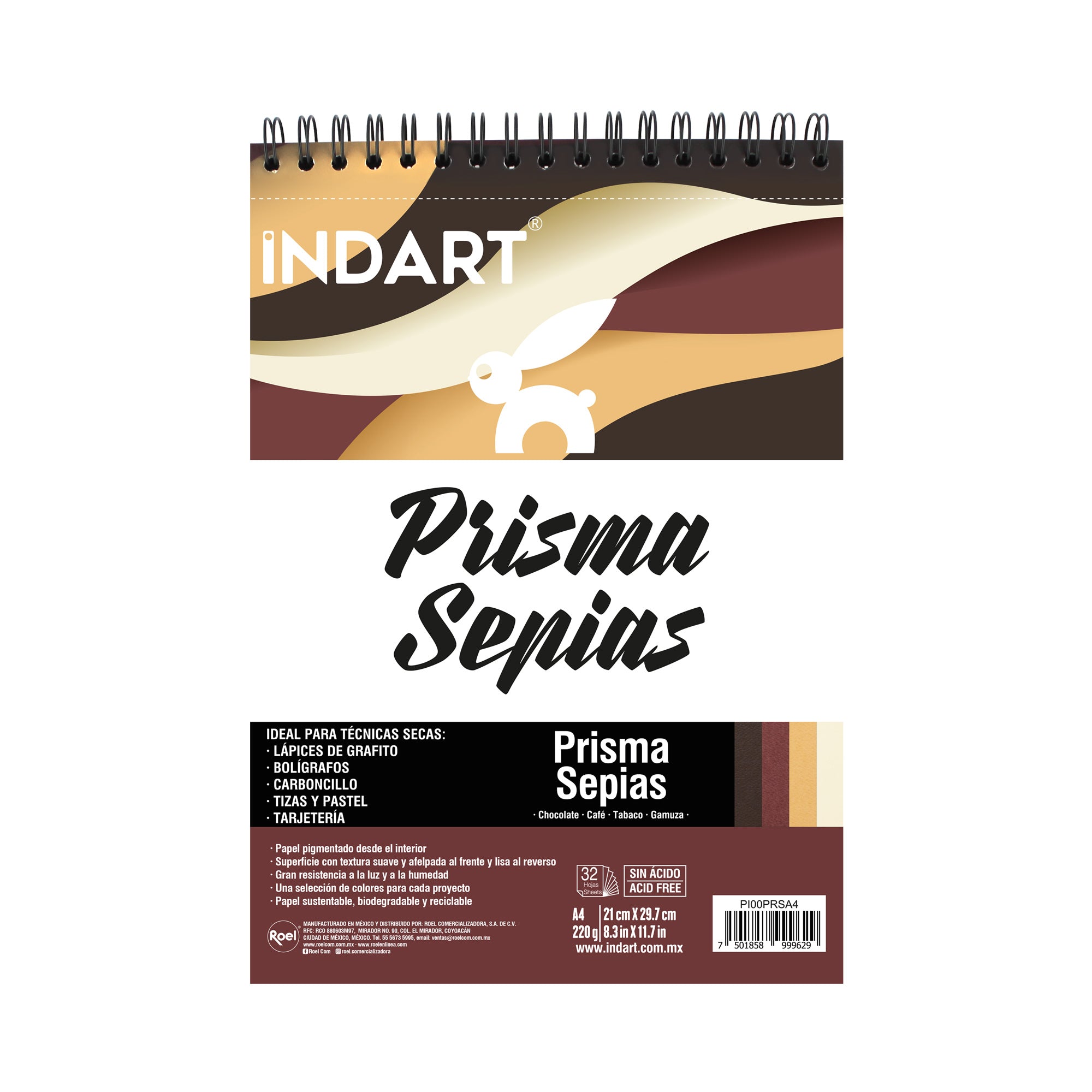 Álbum Indart Prisma Sepias, 29.7x21cm, 32Hojas, A4, 220g