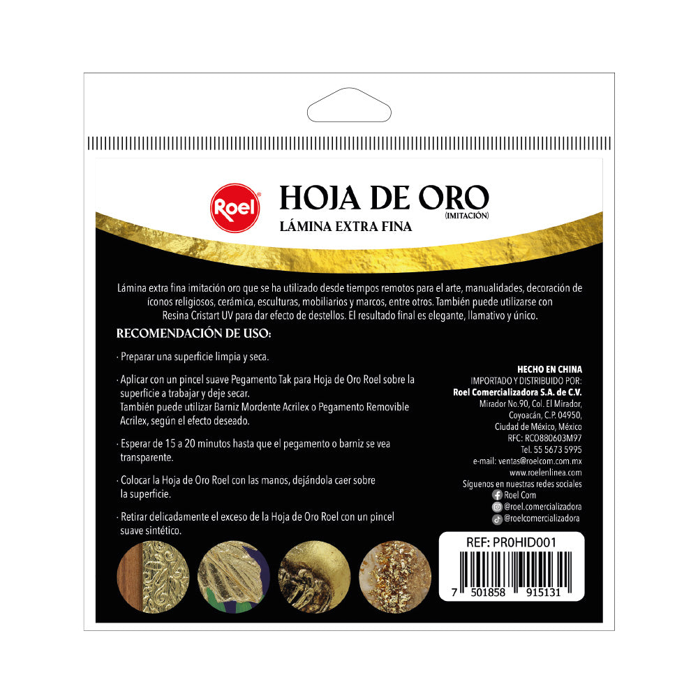 Hojas de Oro (Imitación) para Decoración 100 Piezas | Lámina Metálica para Manualidades, Arte y Restauración