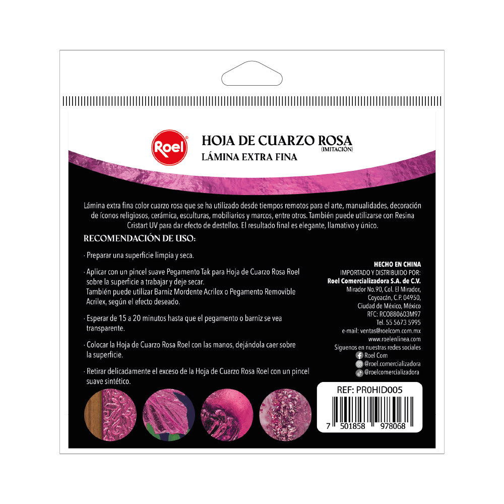 Hojas de Cuarzo Rosa (Imitación) para Decoración 50 Piezas | Lámina Metálica para Manualidades, Arte y Restauración
