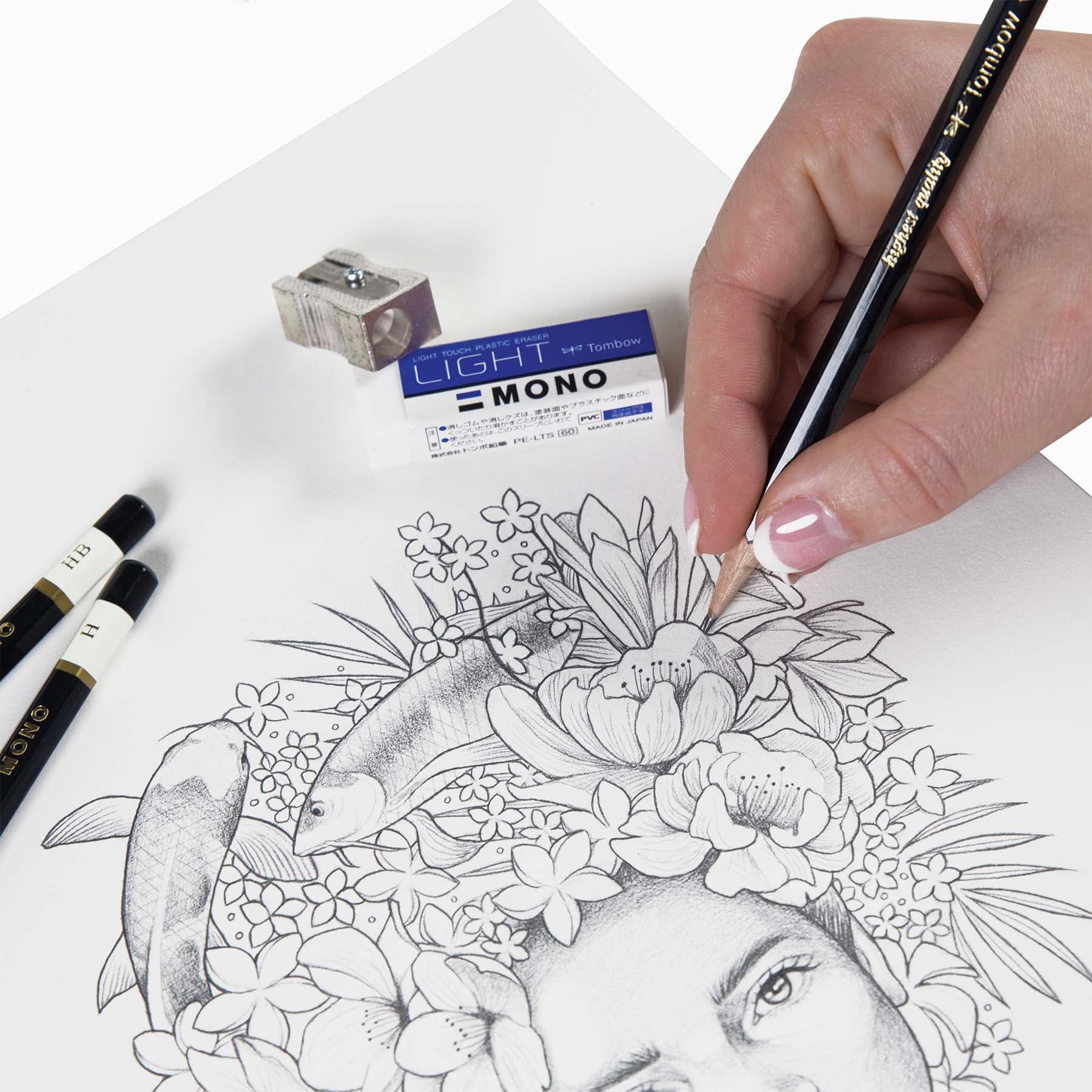 Set de Lápices de Dibujo Graduados + Goma + Sacapuntas