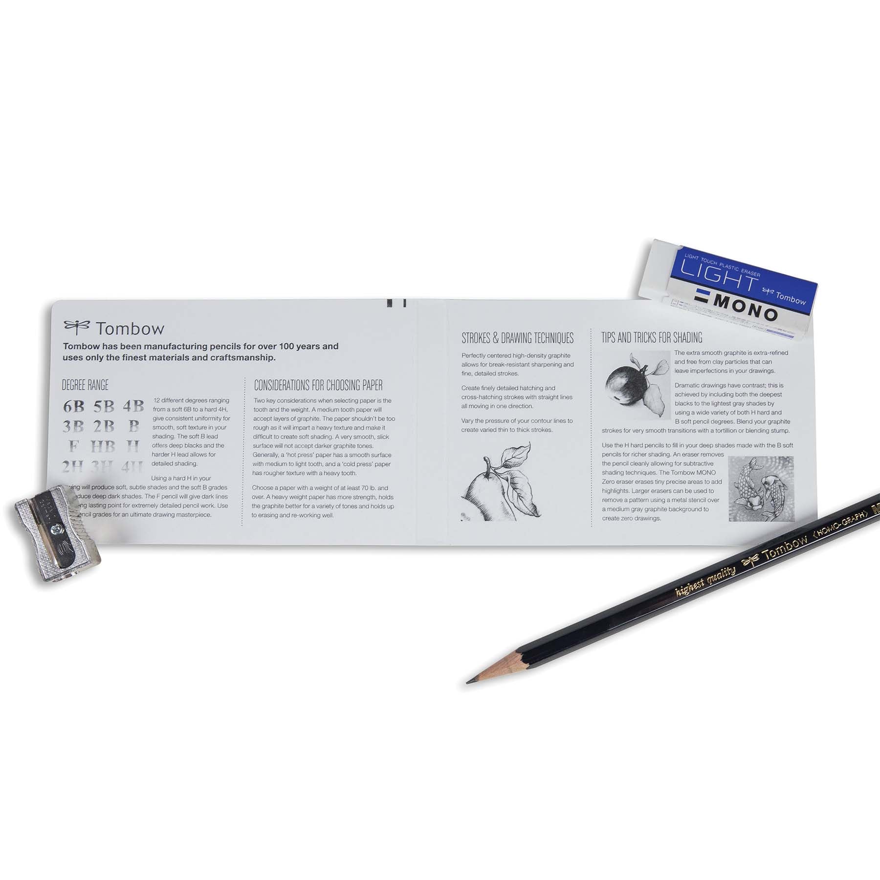 Set de Lápices de Dibujo Graduados + Goma + Sacapuntas