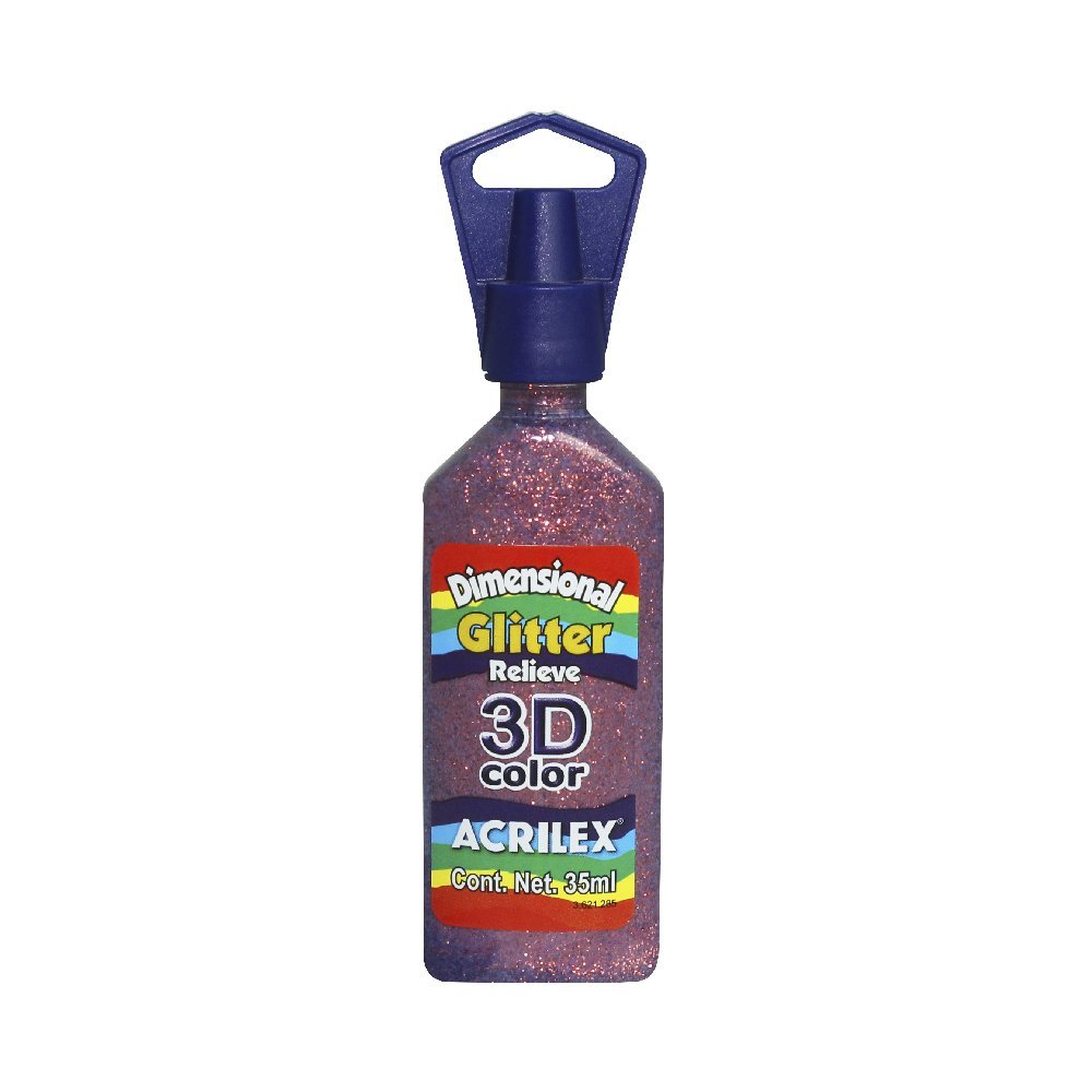 Pintura Acrilex para Tela Glitter Relieve Rosa 35ml