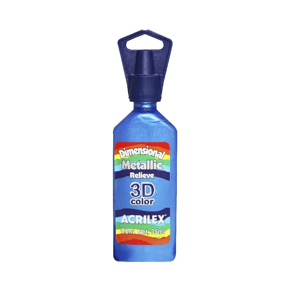 Pintura Acrilex para Tela Metálica Relieve Azul 35ml