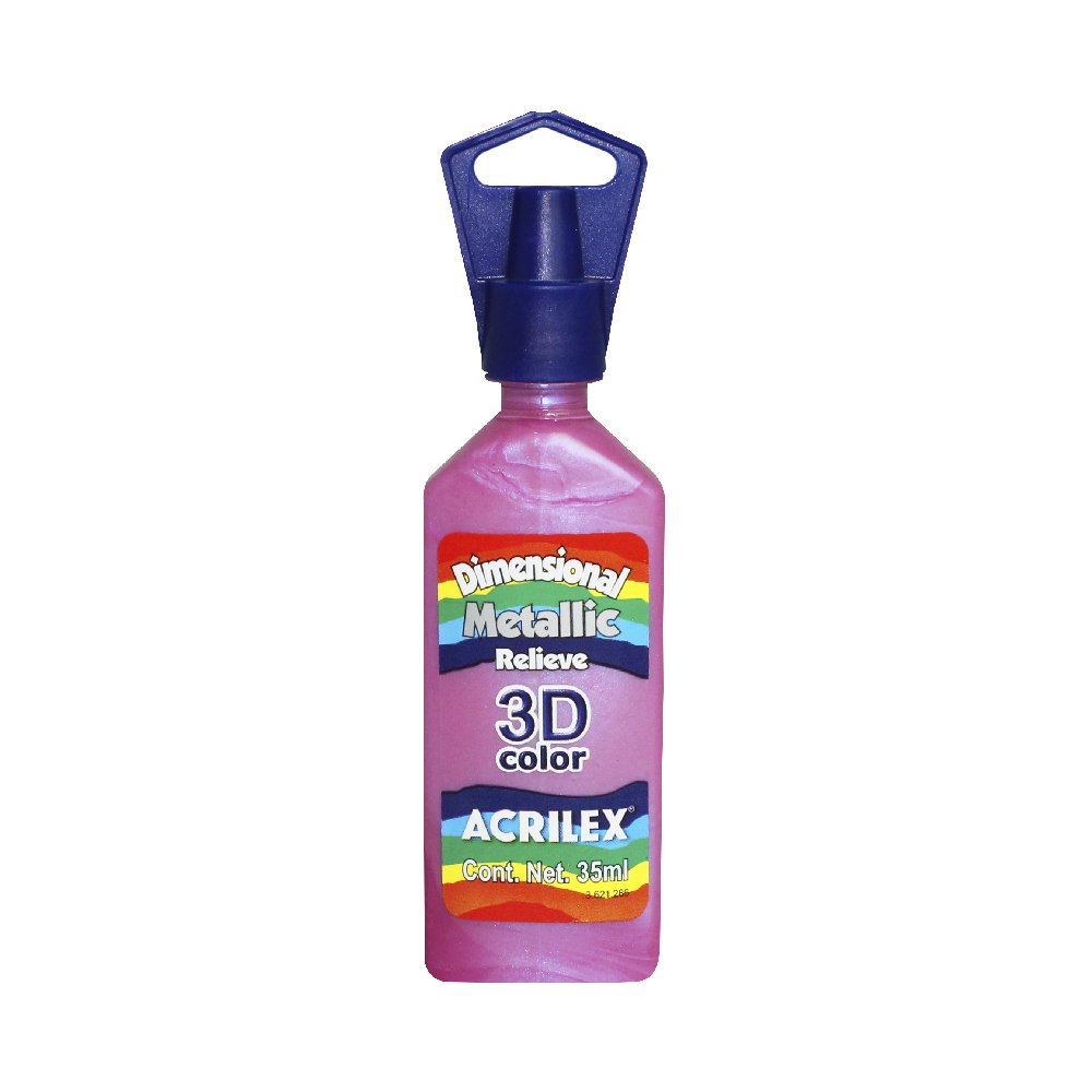 Pintura Acrilex para Tela Metálica Relieve Rosa Centellante 35ml