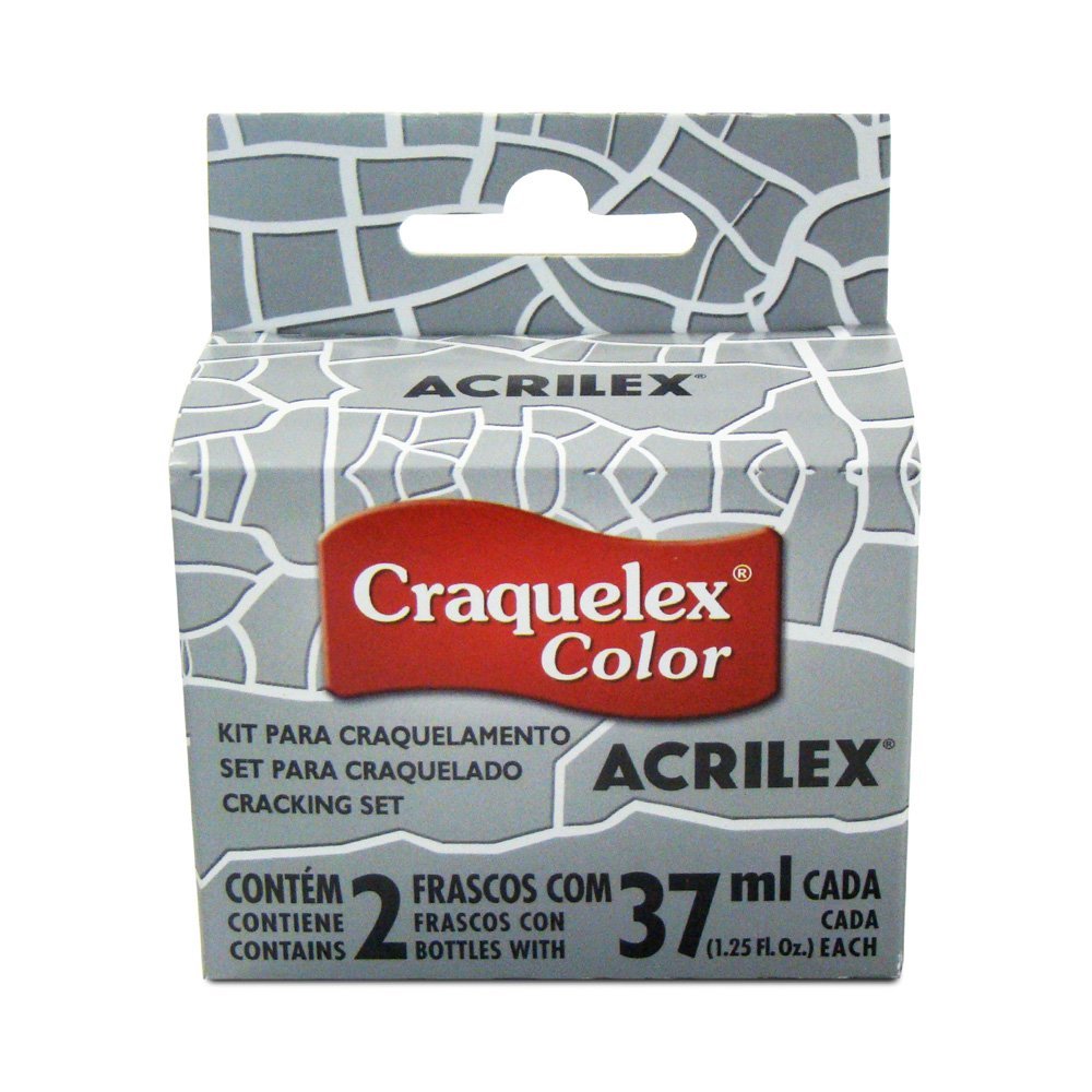 Pintura Acrilex Craquelex Set con 2 Frascos Plata 37ml