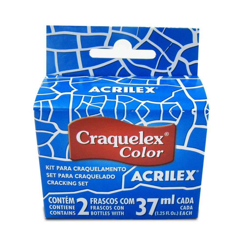 Pintura Acrilex Craquelex Set con 2 Frascos Azul Turquesa 37ml