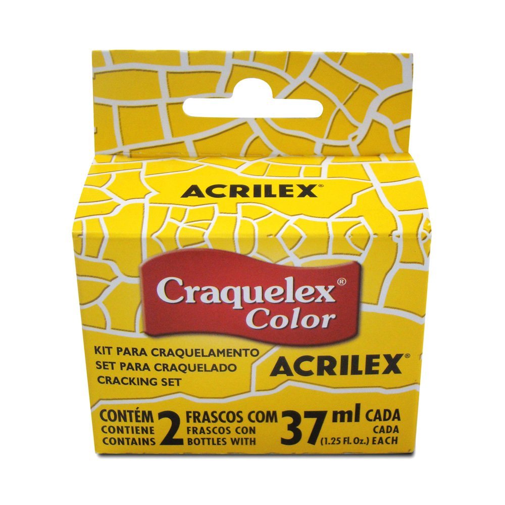 Pintura Acrilex Craquelex Set con 2 Frascos Amarillo Oro 37ml