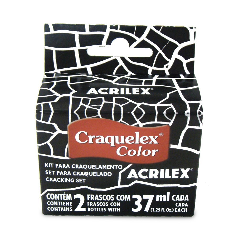 Pintura Acrilex Craquelex Set con 2 Frascos Negro 37ml