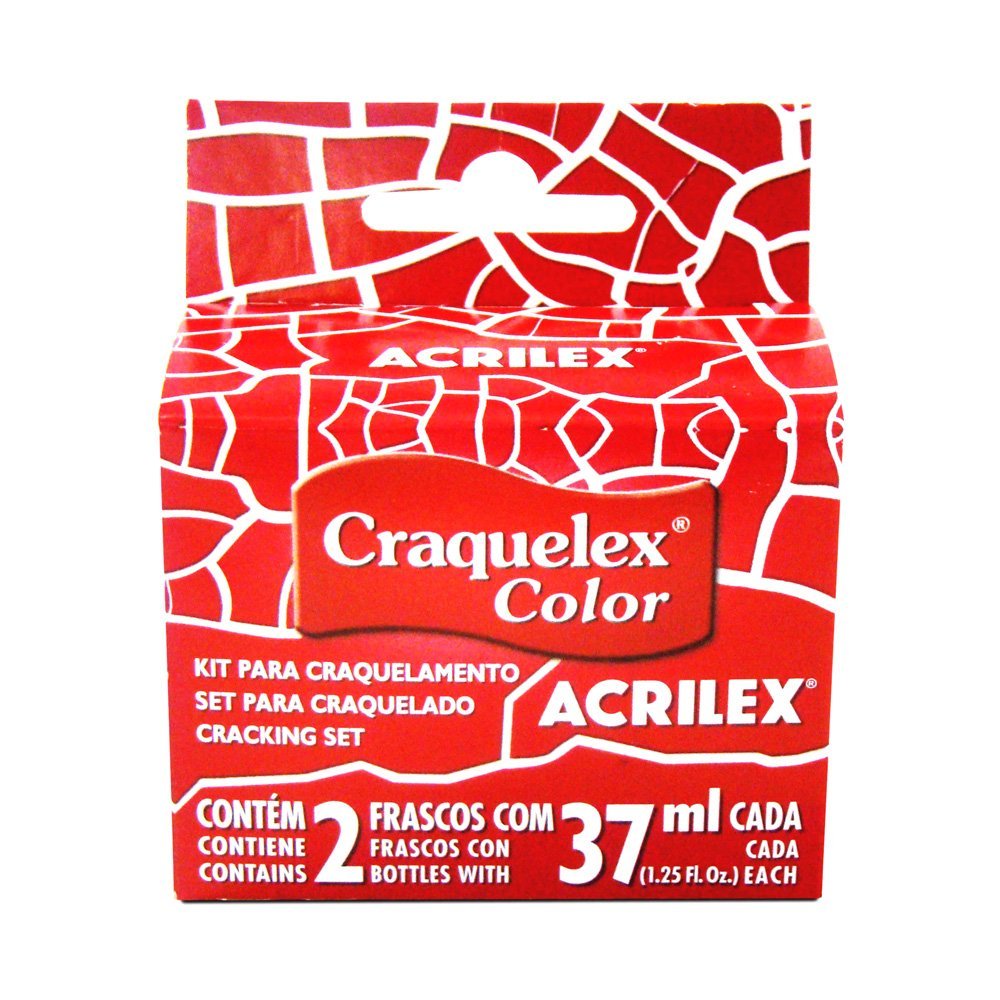 Pintura Acrilex Craquelex Set con 2 Frascos Rojo 37ml