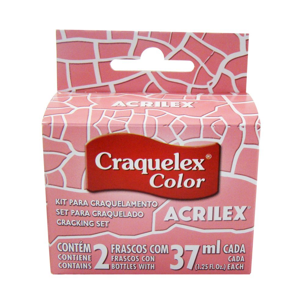 Pintura Acrilex Craquelex Set con 2 Frascos Rosa Te 37ml