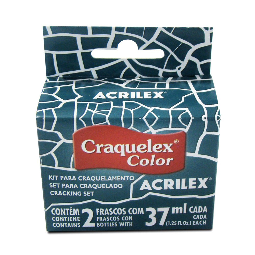 Pintura Acrilex Craquelex Set con 2 Frascos Azul Petróleo 37ml