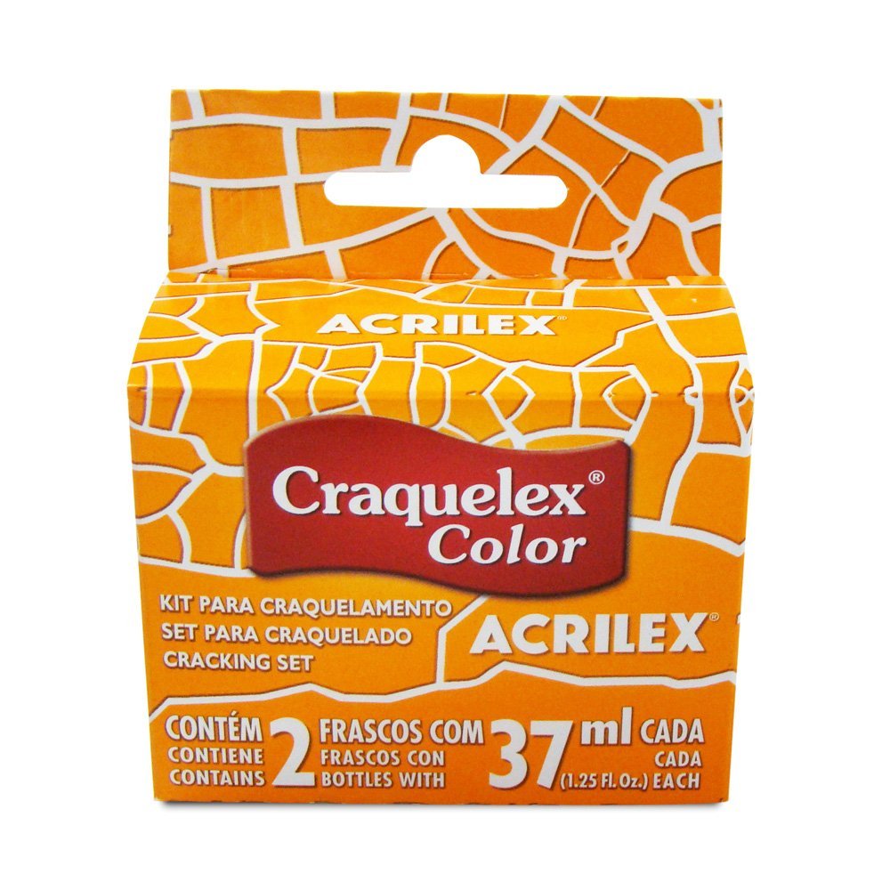 Pintura Acrilex Craquelex Set con 2 Frascos Naranja Transparente 37ml