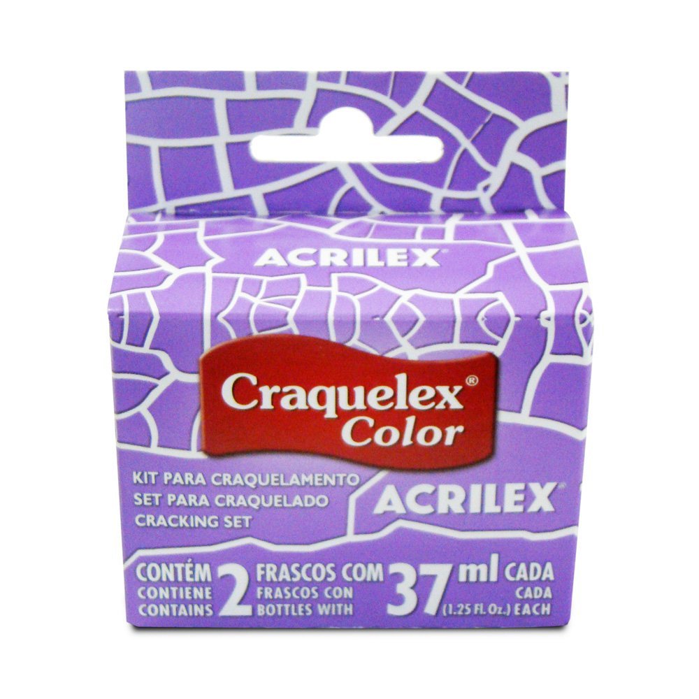Pintura Acrilex Craquelex Set con 2 Frascos Violeta Transparente 37ml
