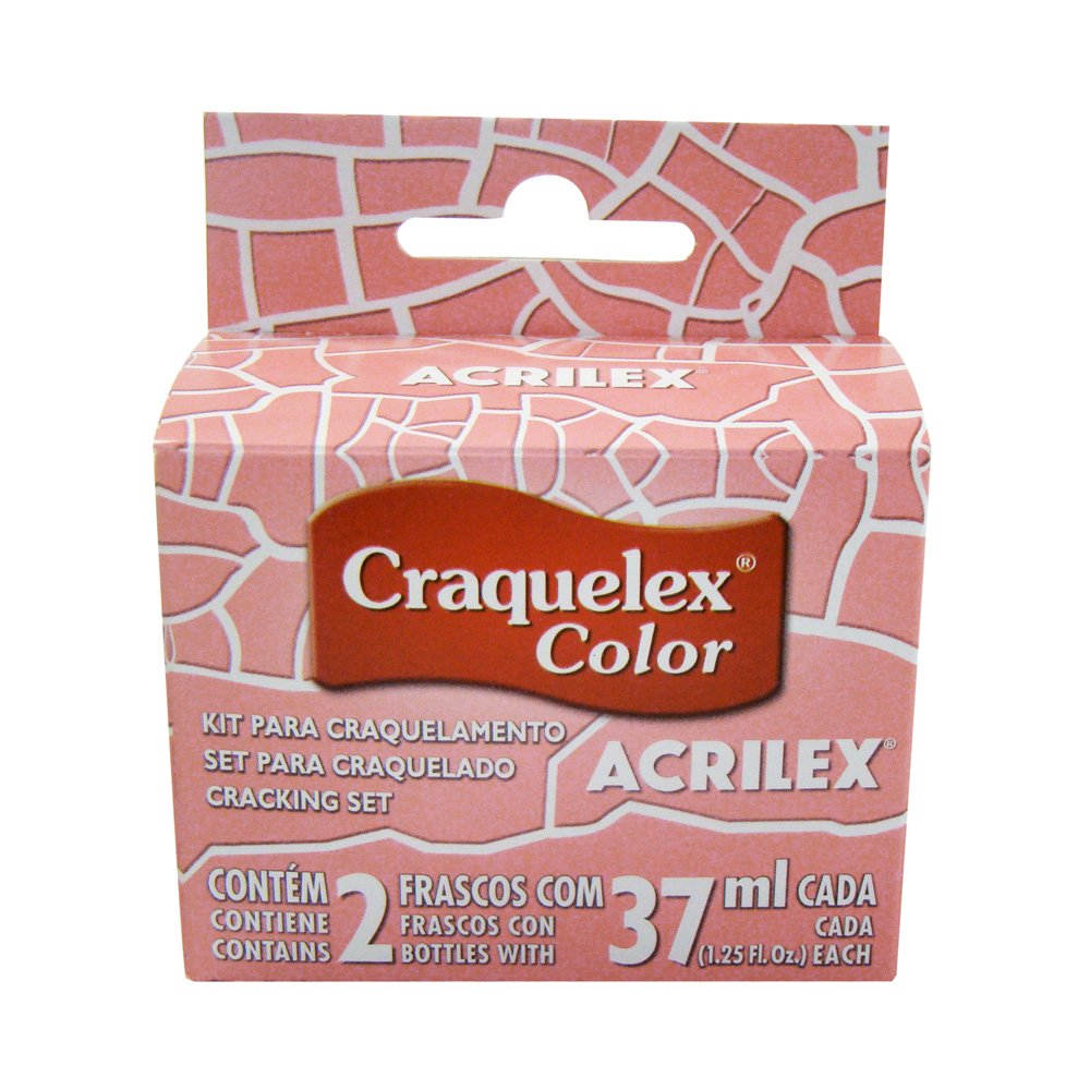 Pintura Acrilex Craquelex Set con 2 Frascos Rosa Transparente 37ml