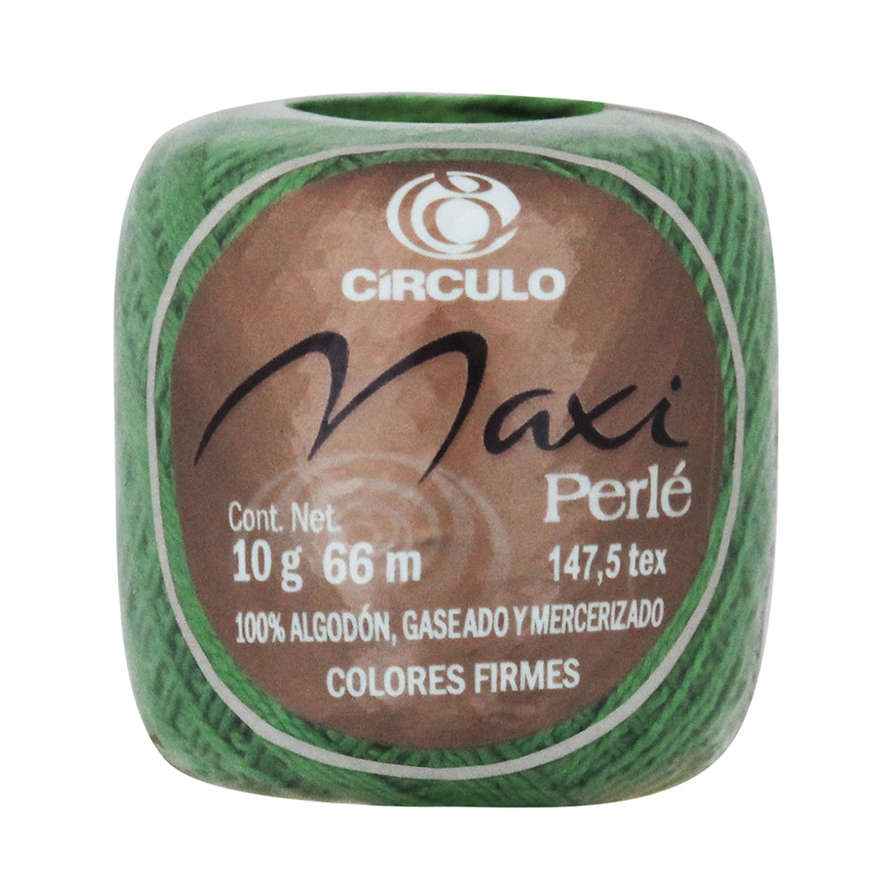 Hilo Perle Circulo con 10 Ovillos de 10g  Color Verde 1649
