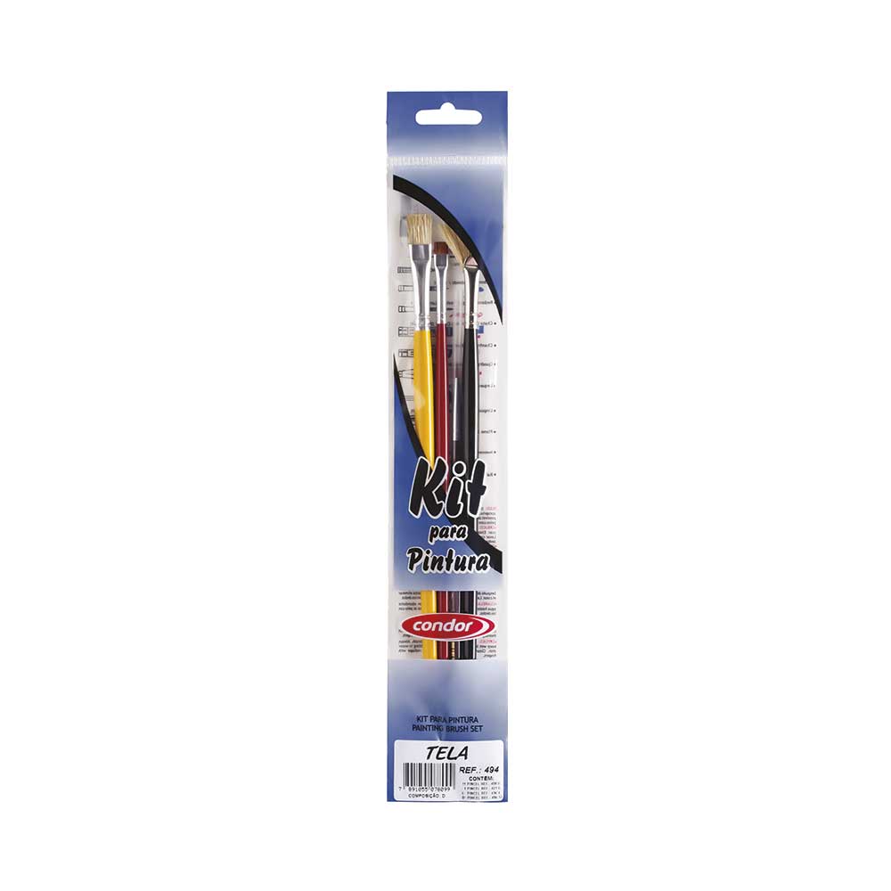 Juego de Pinceles Condor  para Oleo No. 494 con 4 Piezas