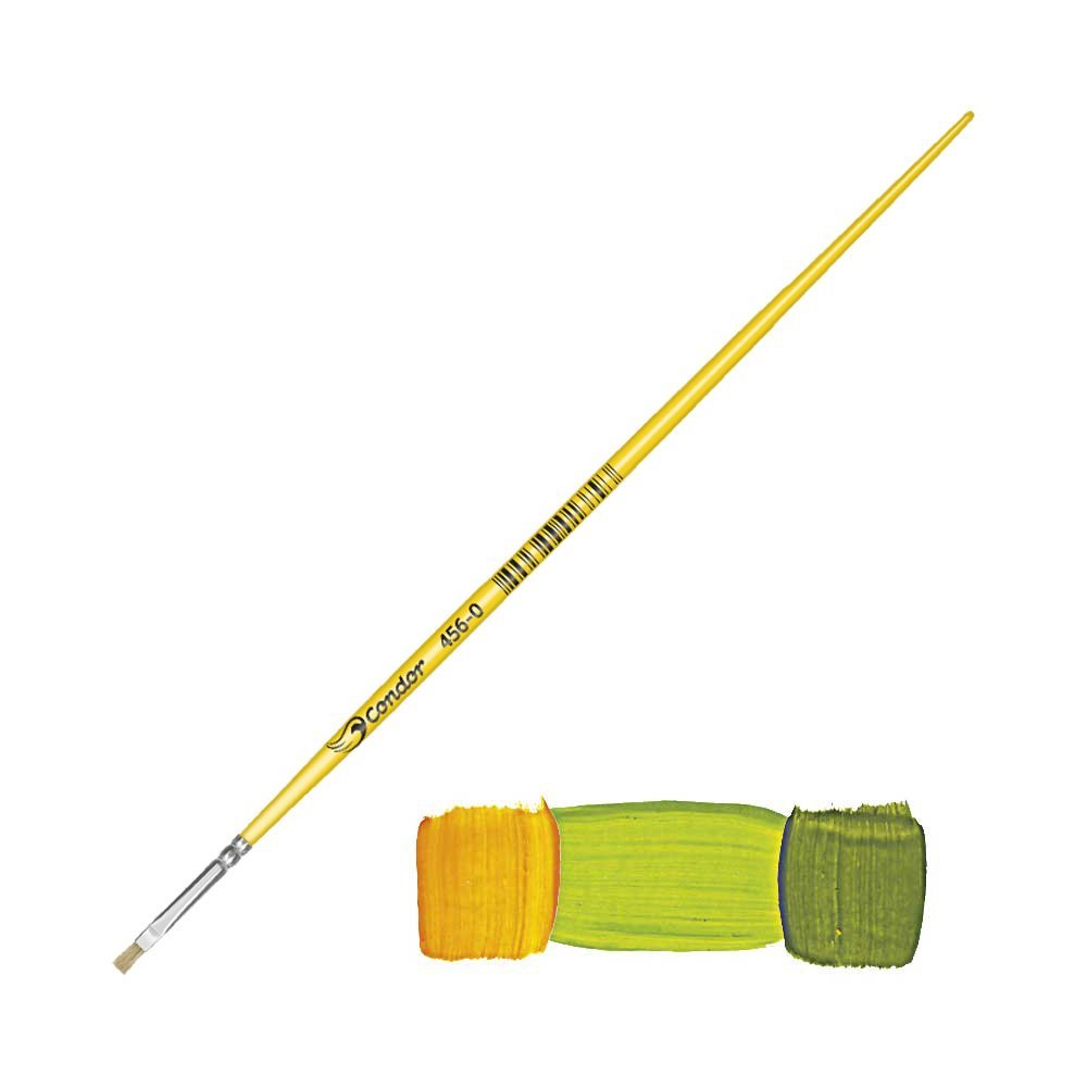 Pincel Plano Cerda Blanca Condor Serie 456 No. 0