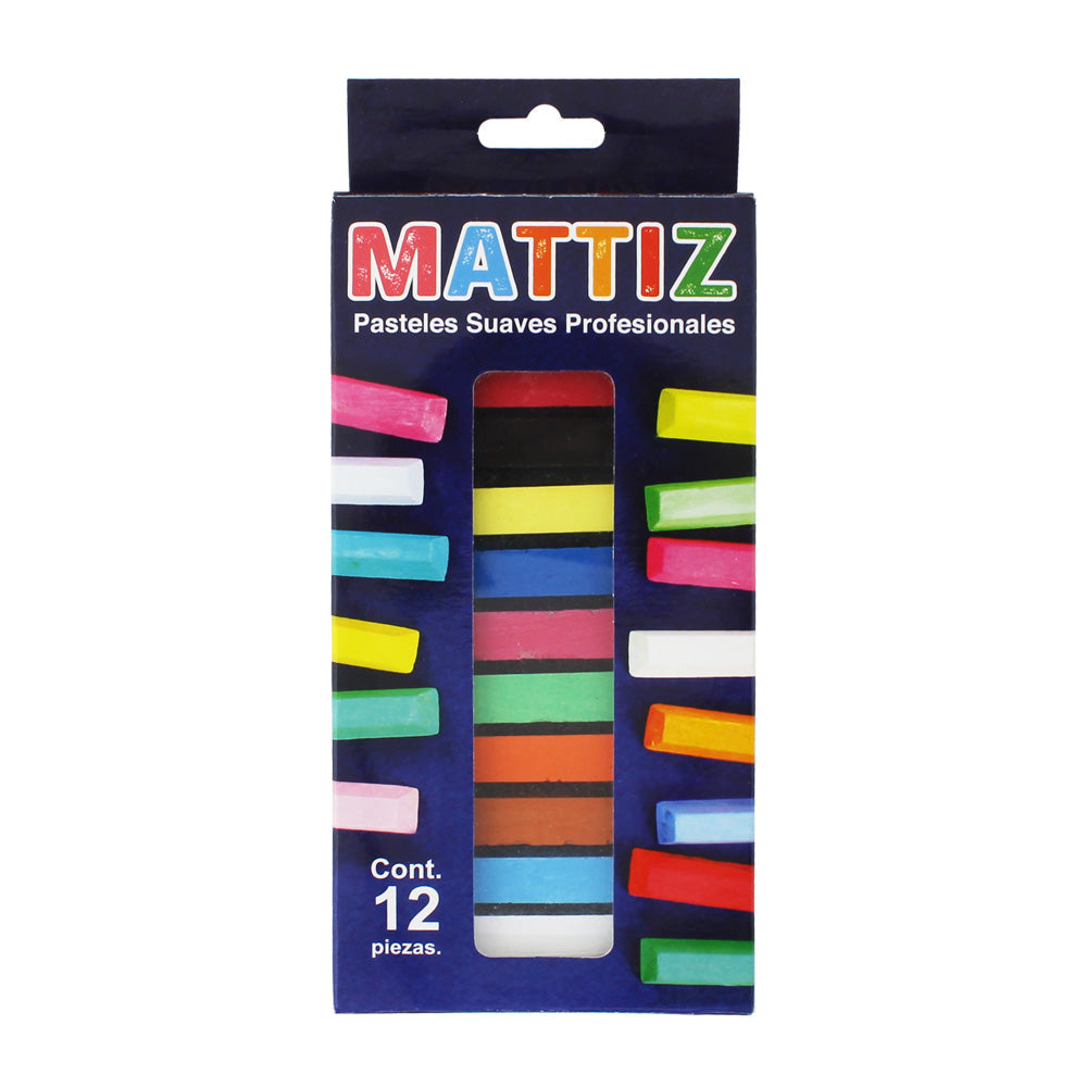 Gises Pastel Mattiz con 12 Barras, Fluorescentes