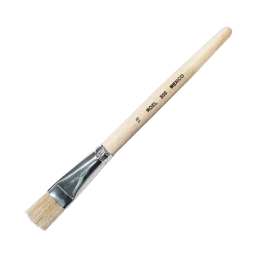 Pincel  Cerda Blanca Plano S-300-18