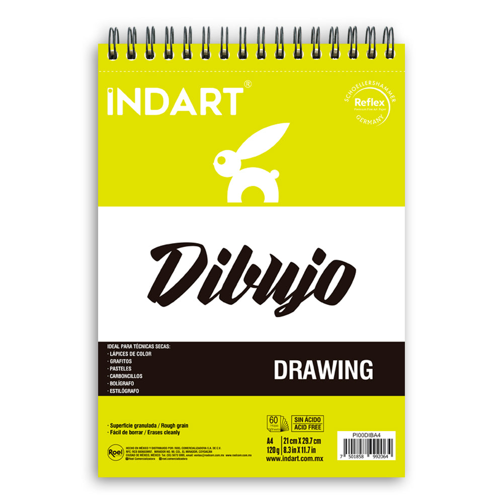 Álbum De Dibujo Indart A4 21x29.7cm con 60 Hojas, 120g