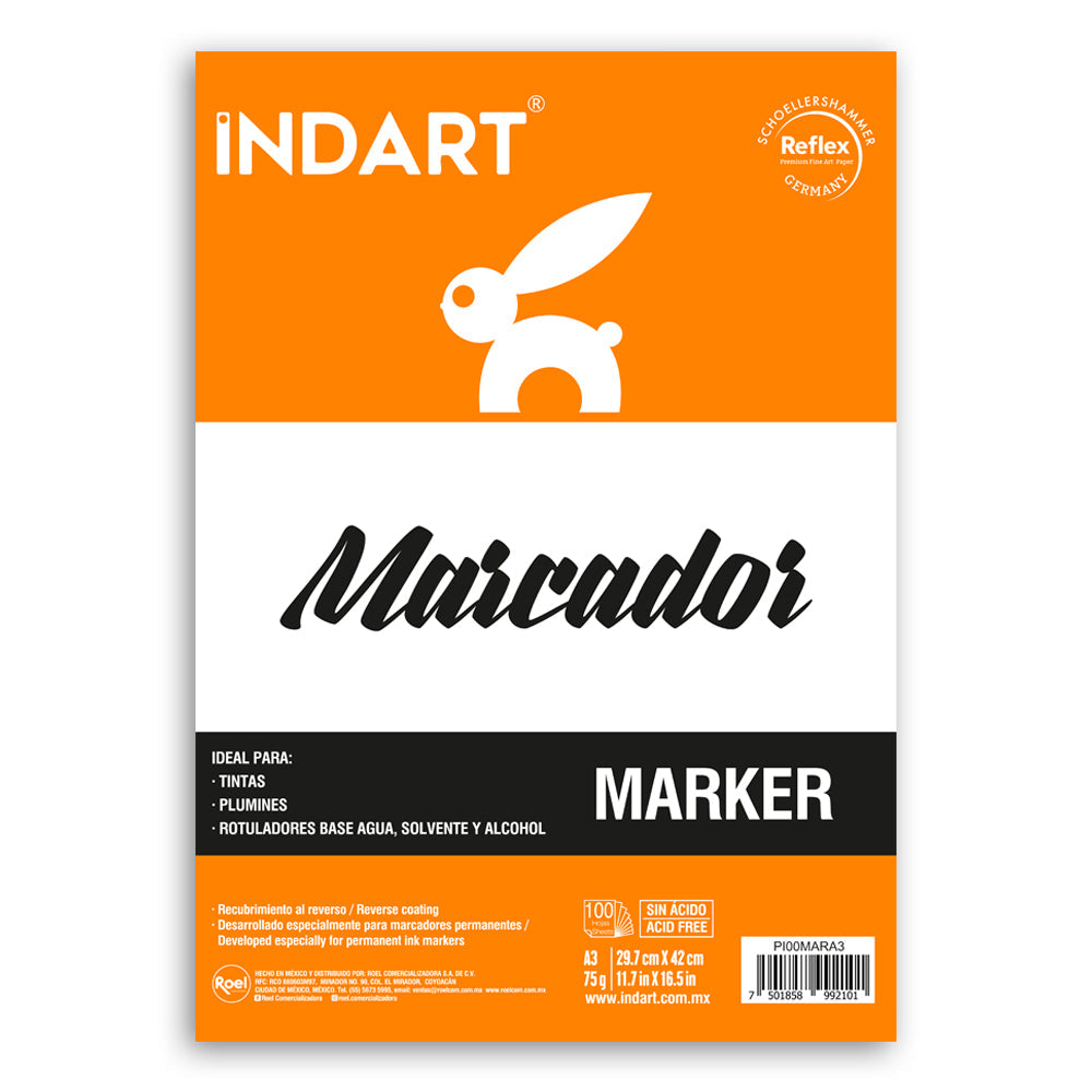 Block Indart Para Marcador A3 29.7x42cm con 100 Hojas, 75g