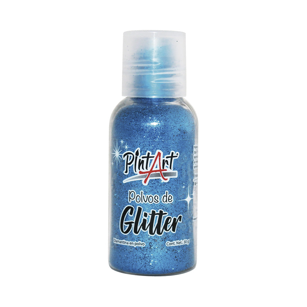 Polvos Glitter Poliester Pintart 104 Azul Rey 30g