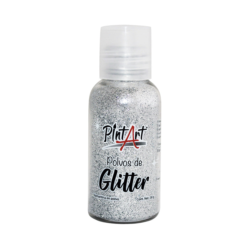 Polvos Glitter Poliester Pintart 109 Plata 30g