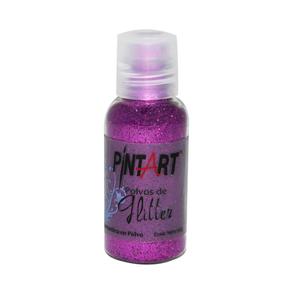 Polvos Glitter Poliester Pintart 116 Fucsia 30g