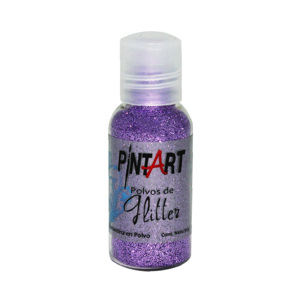 Polvos Glitter Poliester Pintart 202 Lavanda 30g