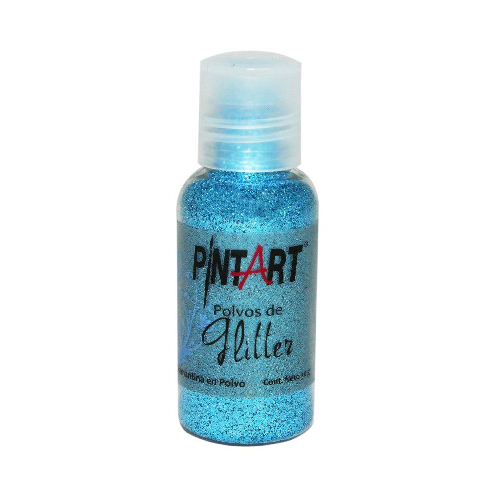 Polvos Glitter Poliester Pintart 206 Azul Agua 30g