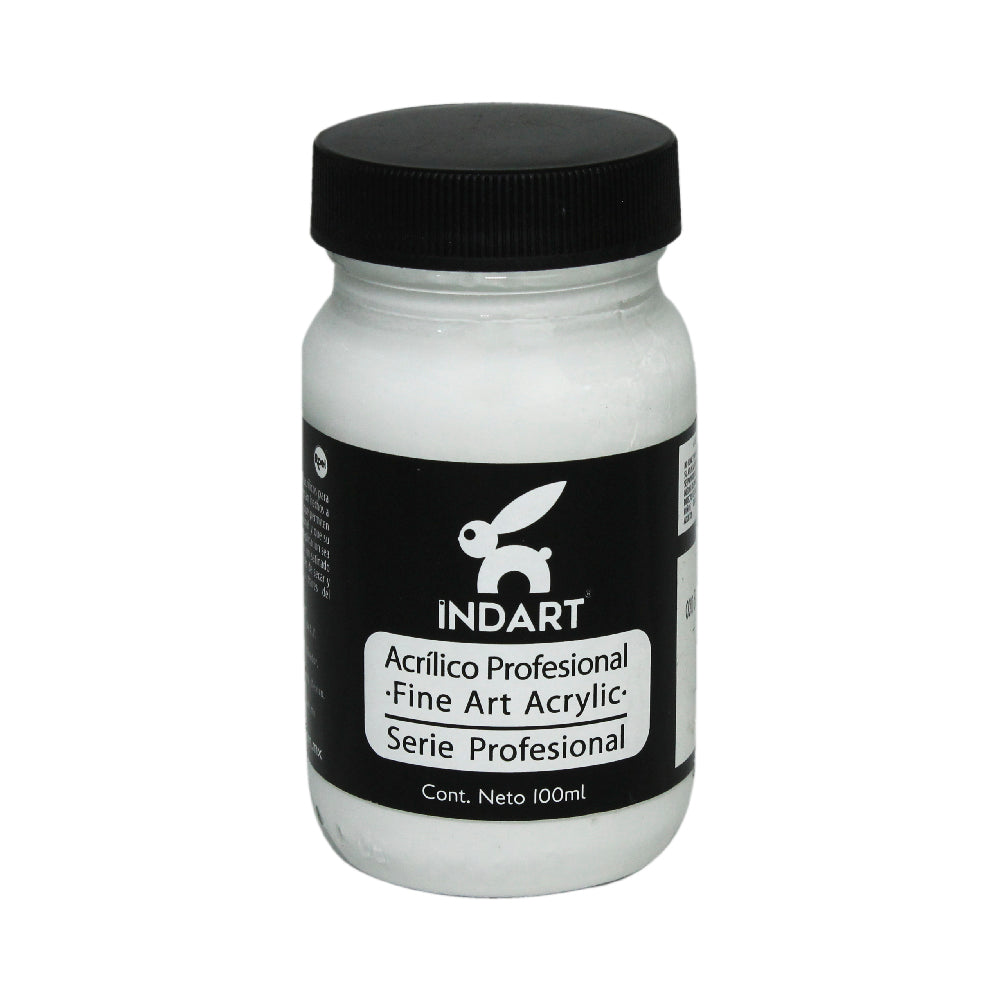 Pintura Acrílica Profesional Vidrio Serie 1 Indart 0 Blanco de Titanio 100ml