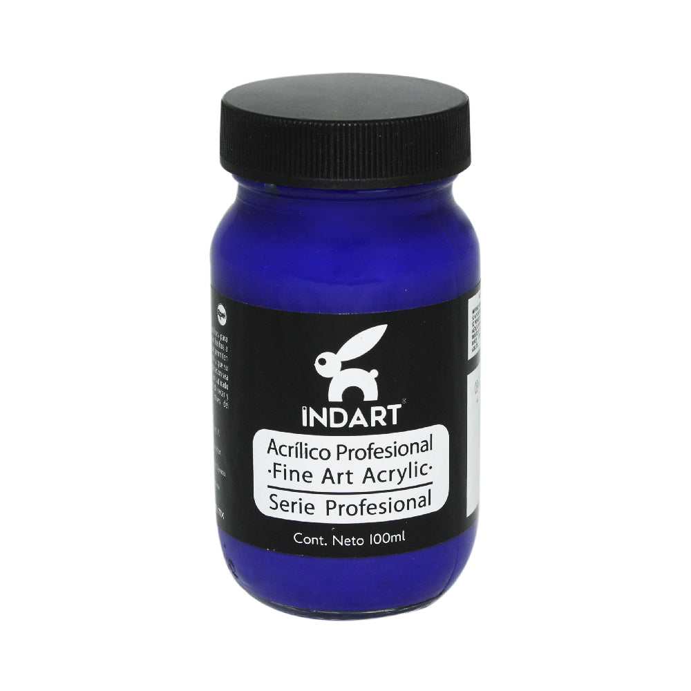 Pintura Acrílica Profesional Vidrio Serie 1 Indart 24 Azul Ultramar 100ml