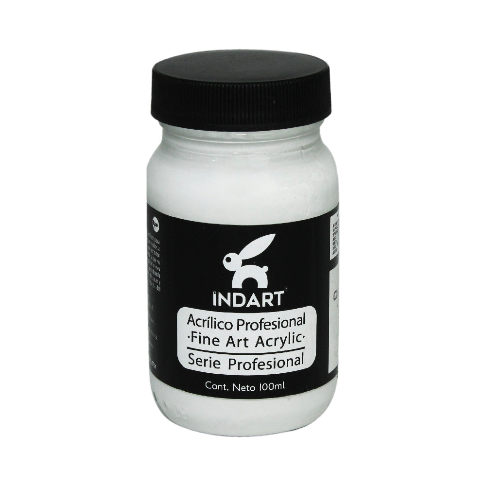 Pintura Acrílica Profesional Vidrio Serie 1 Indart 32 Blanco De Zinc 100ml