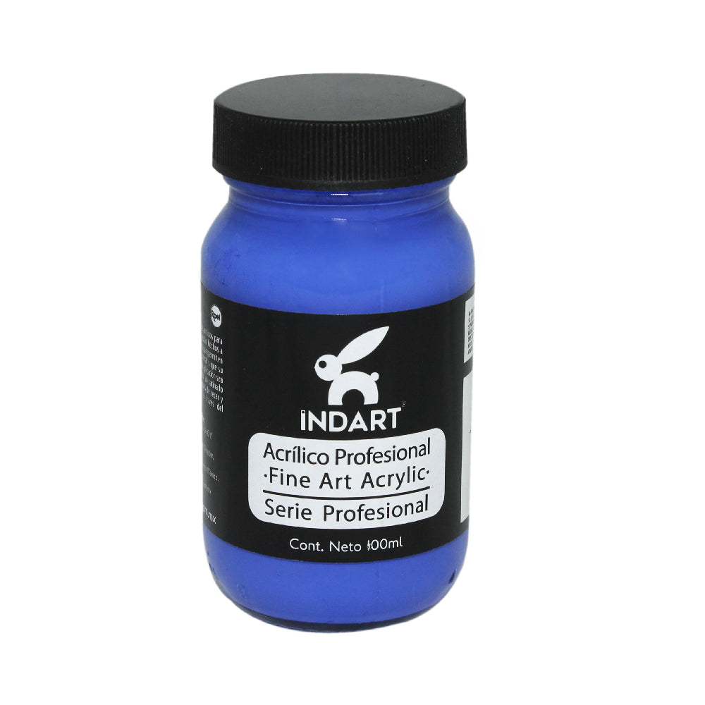 Pintura Acrílica Profesional Vidrio Serie 1 Indart 38 Azul Cobalto 100ml