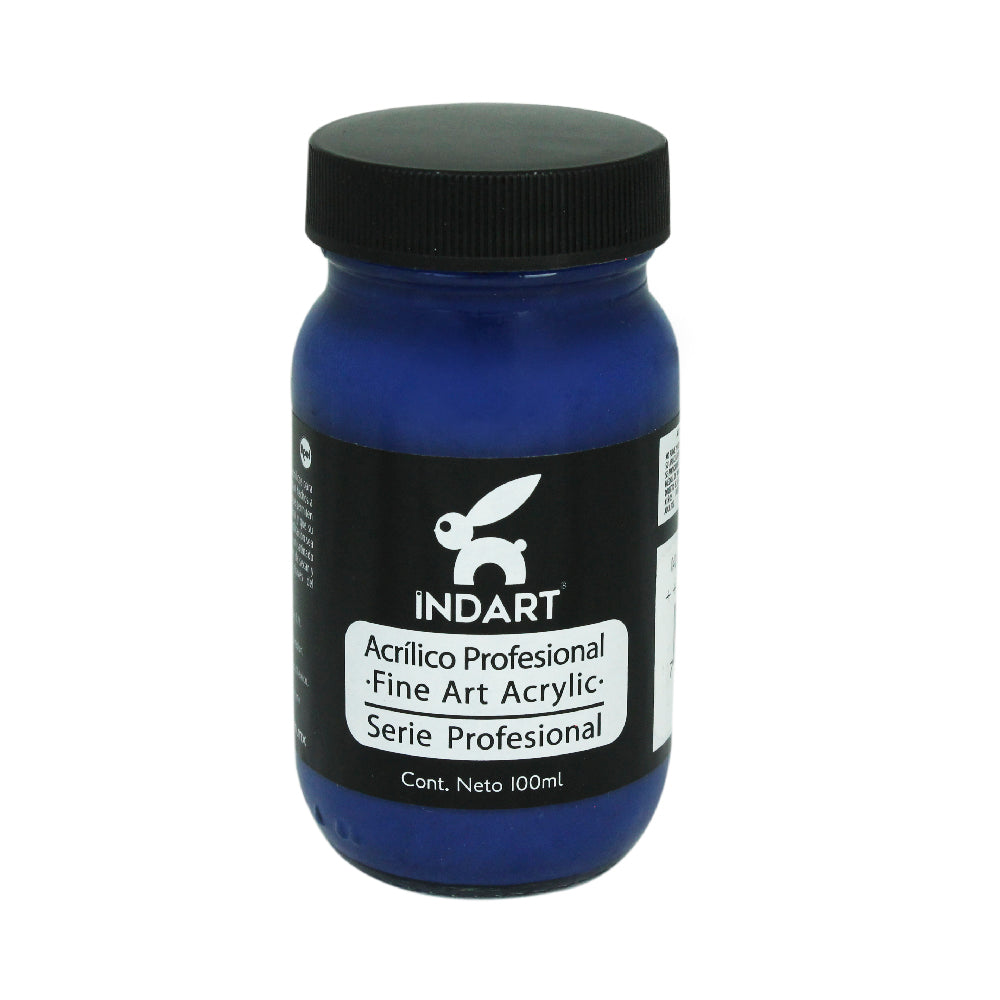 Pintura  Acrílica Profesional Vidrio Serie 1 Indart 39 Azul Cerúleo 100ml